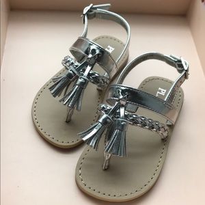 The Children’s Place Silver Tassle Sandals NWOT